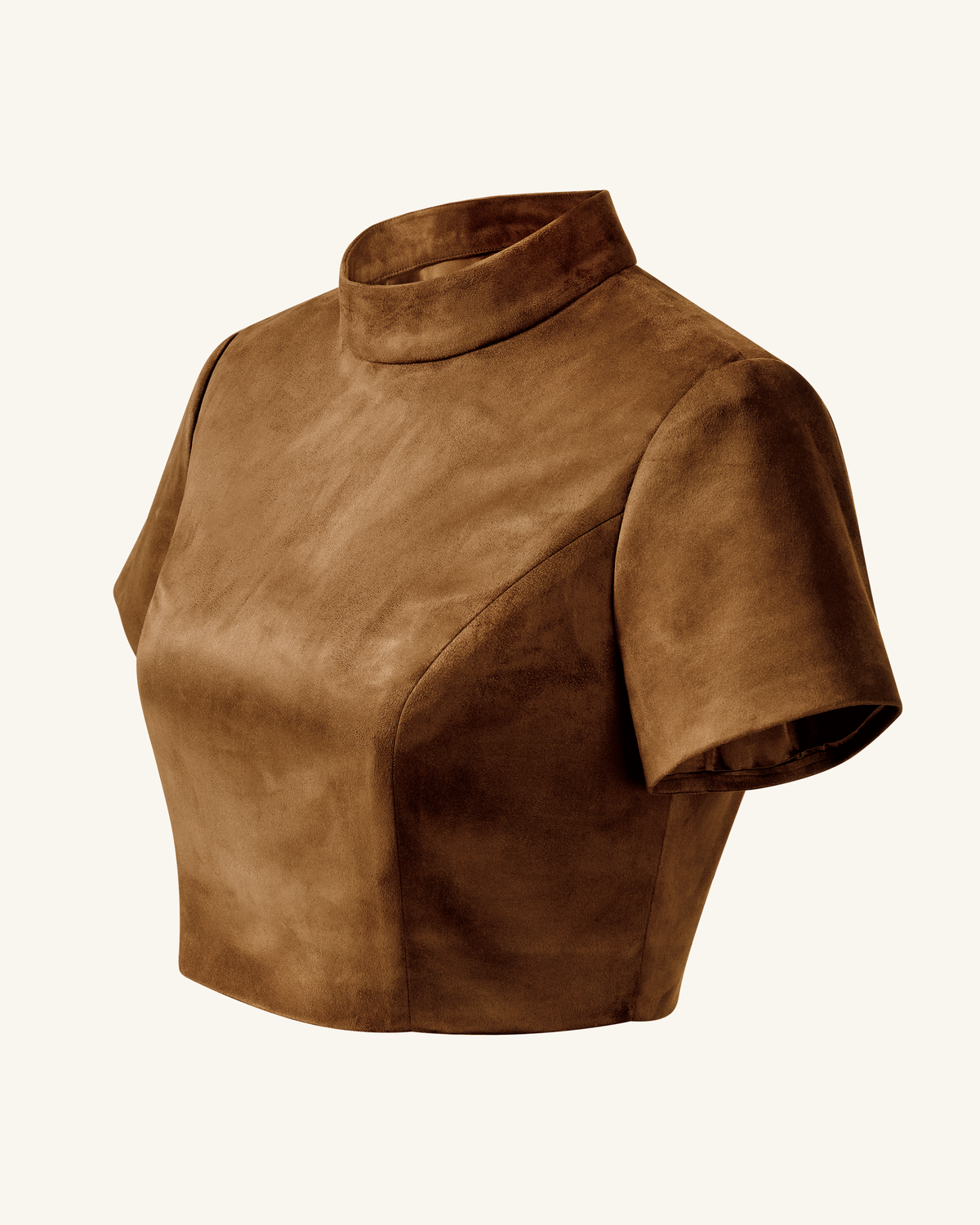 Grace Faux Suede Crop Top and Mini Skirt Set - Camel | JW PEI