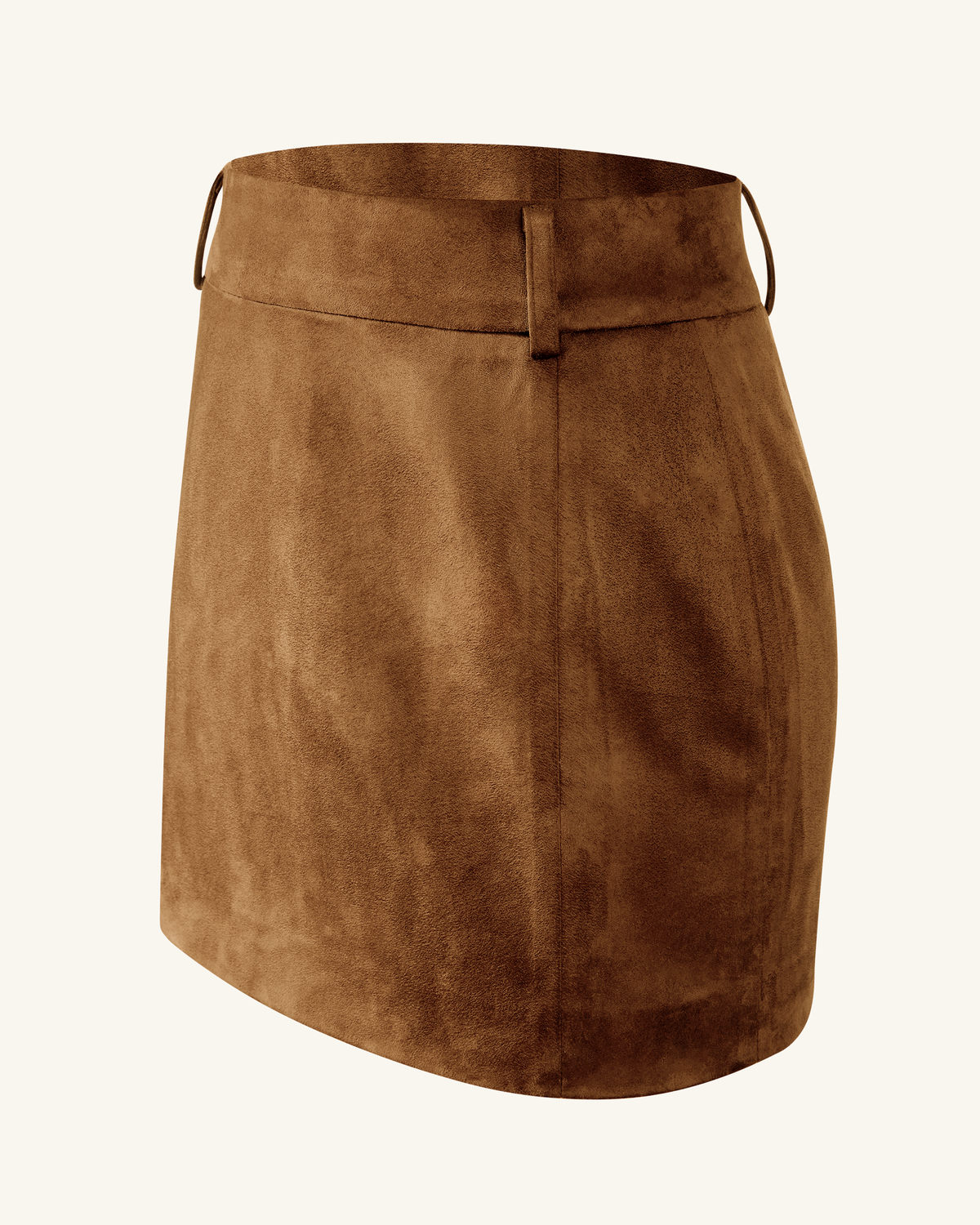 Grace Faux Suede Crop Top and Mini Skirt Set - Camel | JW PEI