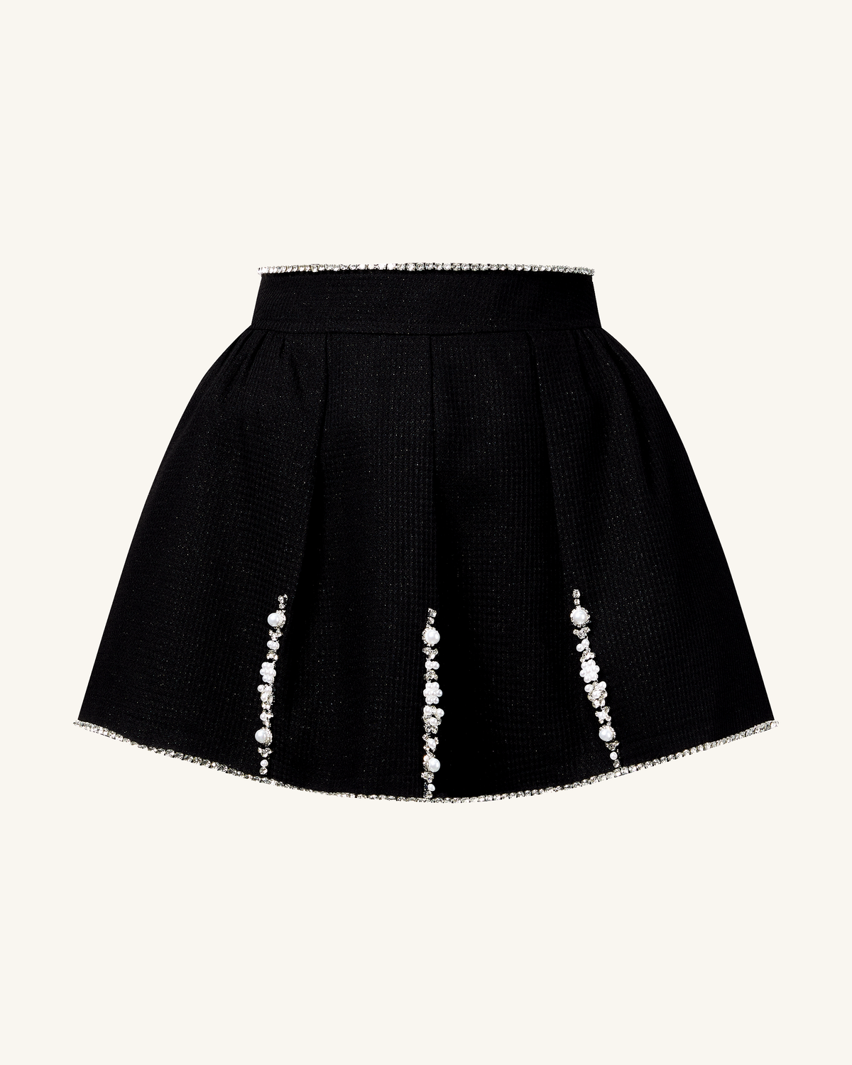 Pearl-Embellished Tweed Set - Black | JW PEI