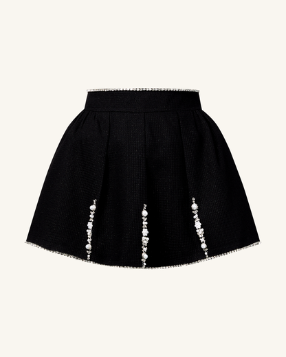 Pearl-Embellished Tweed Set - Black | JW PEI