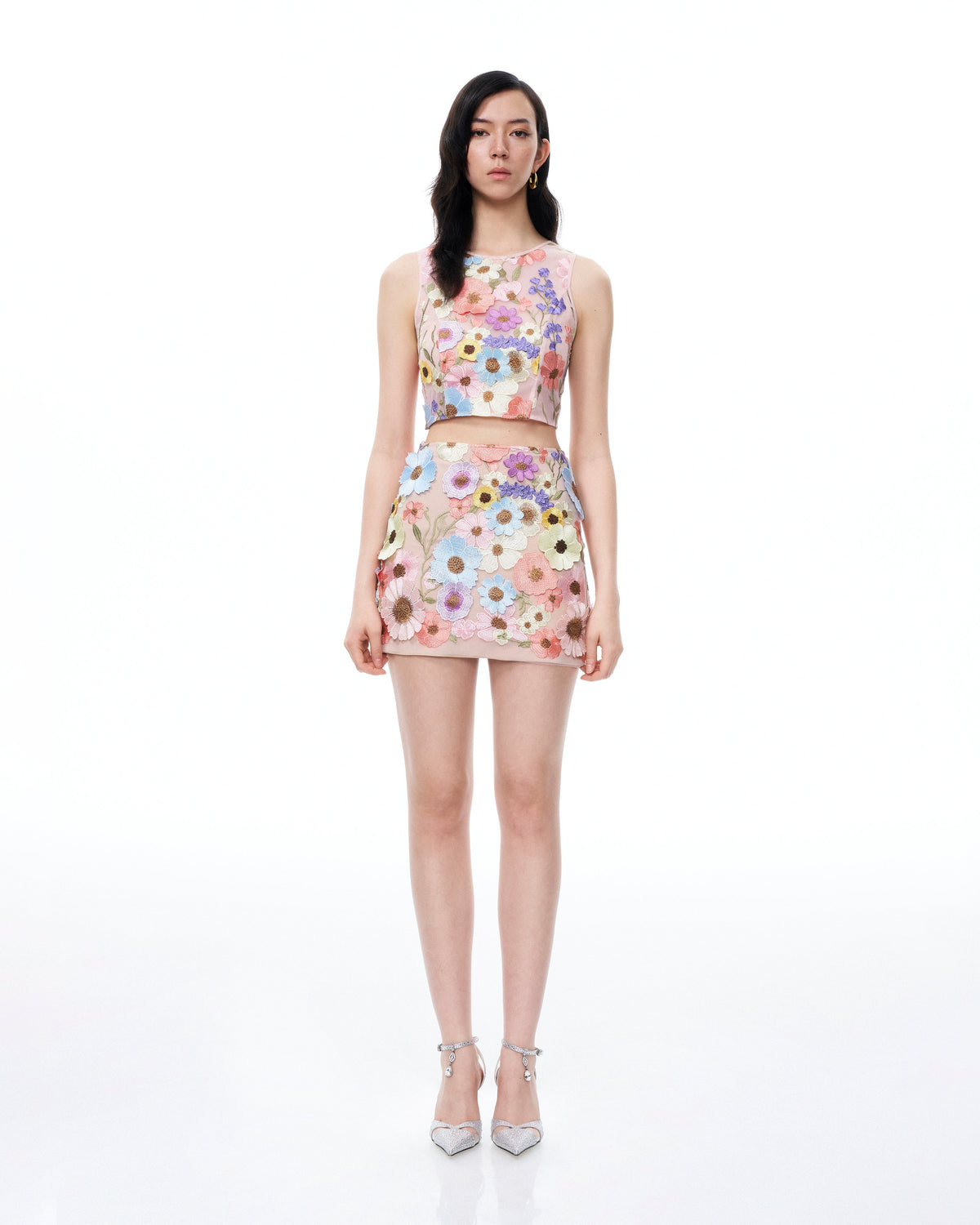 Valentino 3D Floral Embroidered Dress Set - Pastel Multi | JW PEI