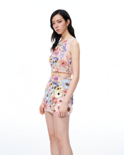 Valentino 3D Floral Embroidered Dress Set - Pastel Multi | JW PEI
