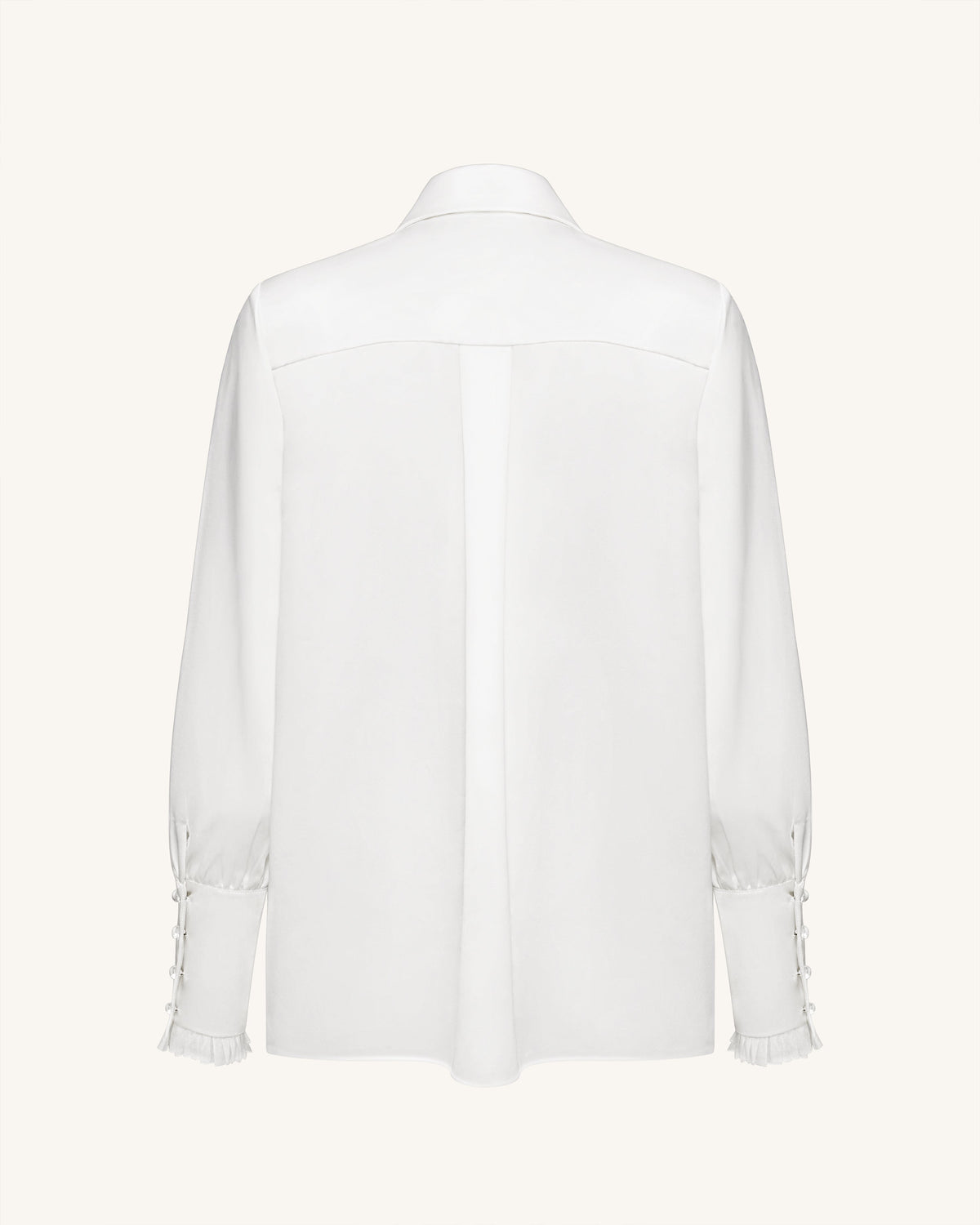 Ribbon Tie Balloon Sleeve Blouse - White | JW PEI
