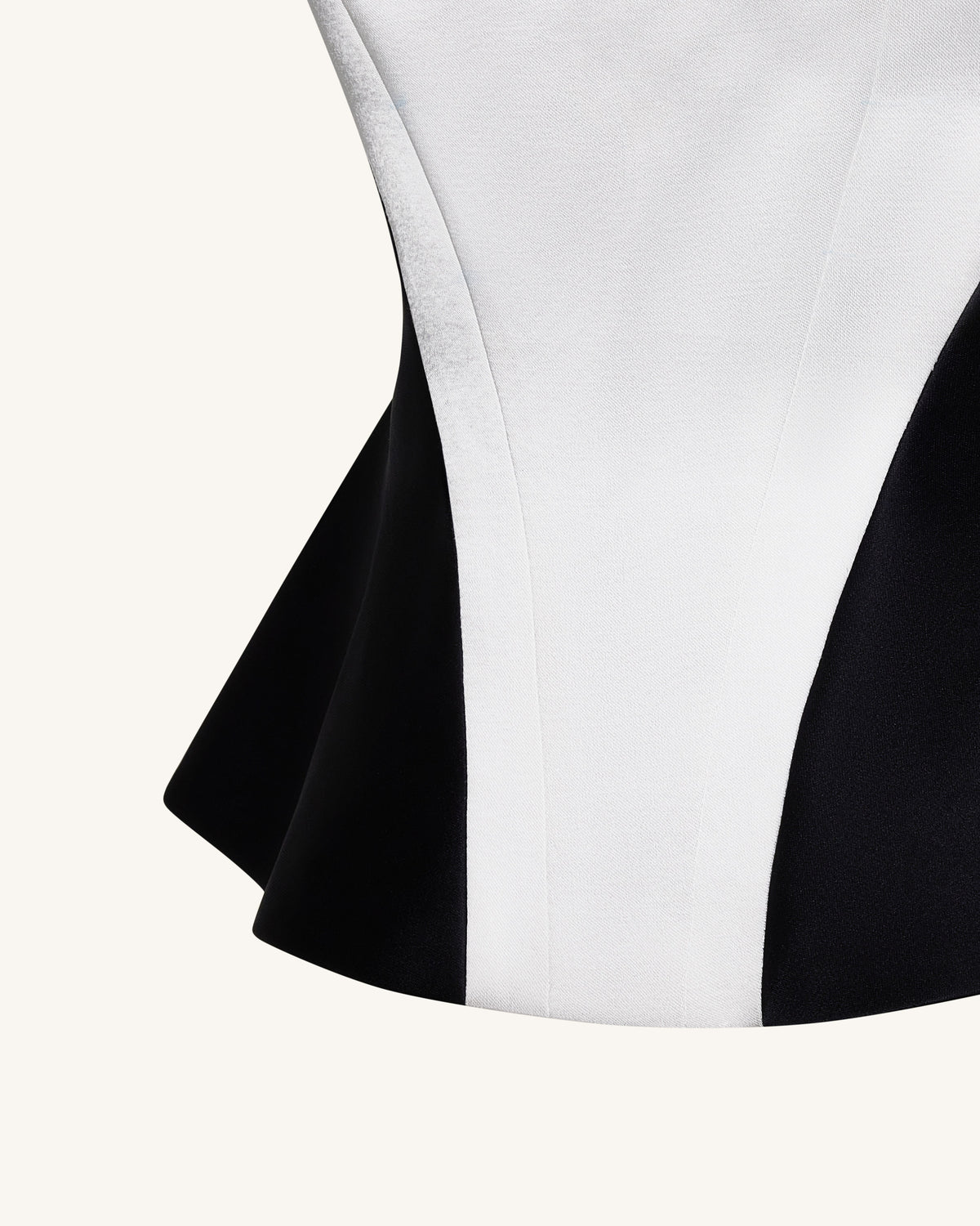 Monochrome Paneled Square-Neck Peplum Top - Black | JW PEI