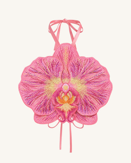 3D Orchid Halter Crop Top - Pink | JW PEI
