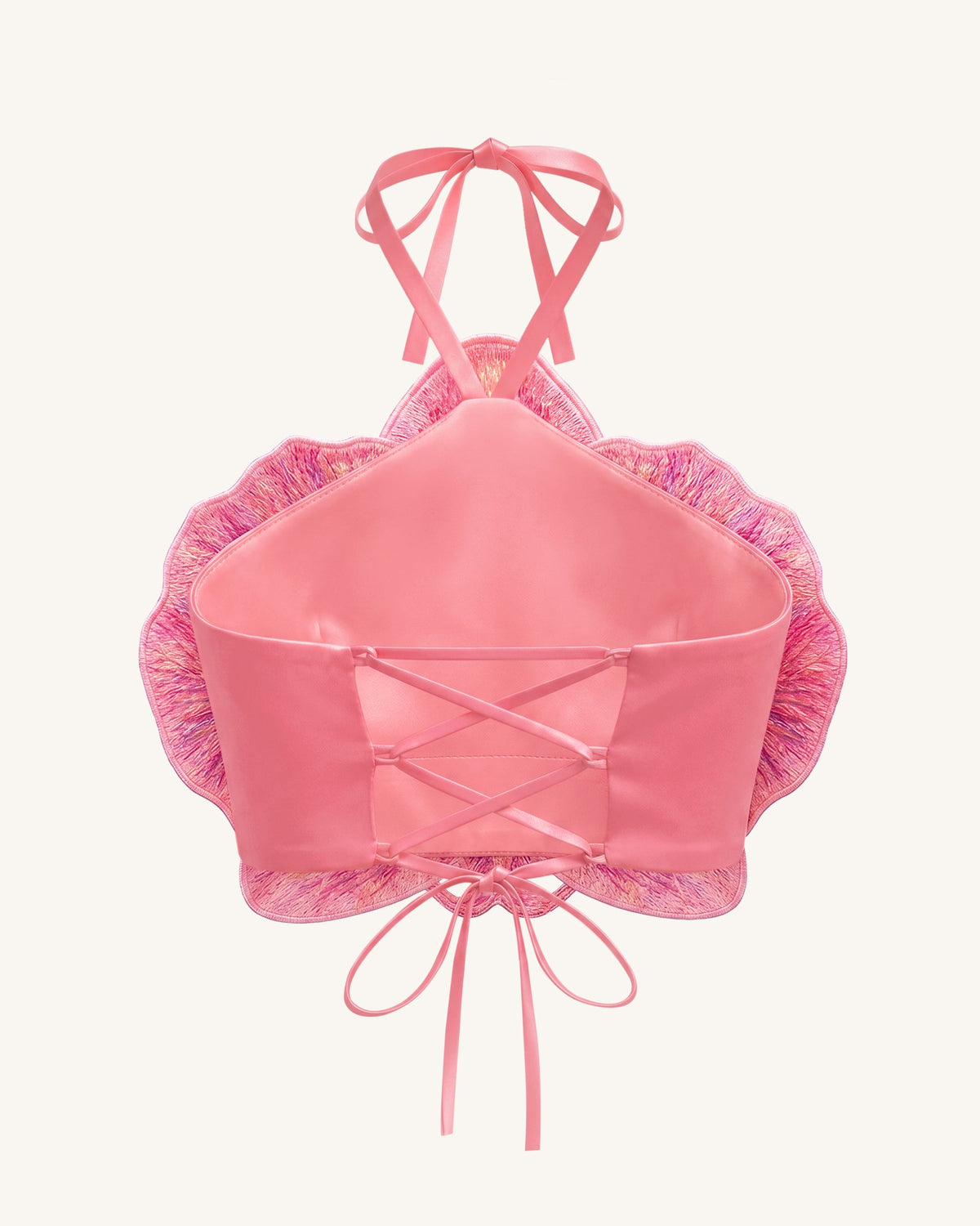 3D Orchid Halter Crop Top - Pink | JW PEI