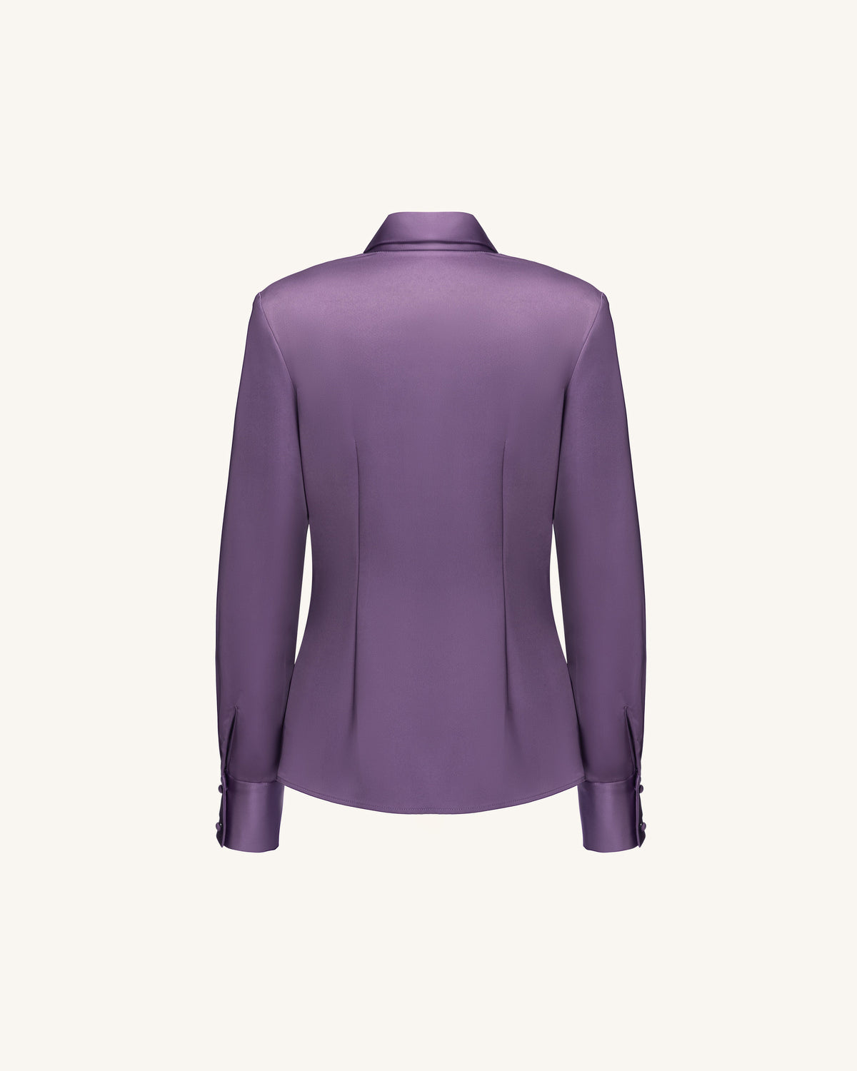 Satin Wrap V Neck Long Sleeve Blouse - Dusty Mauve | JW PEI