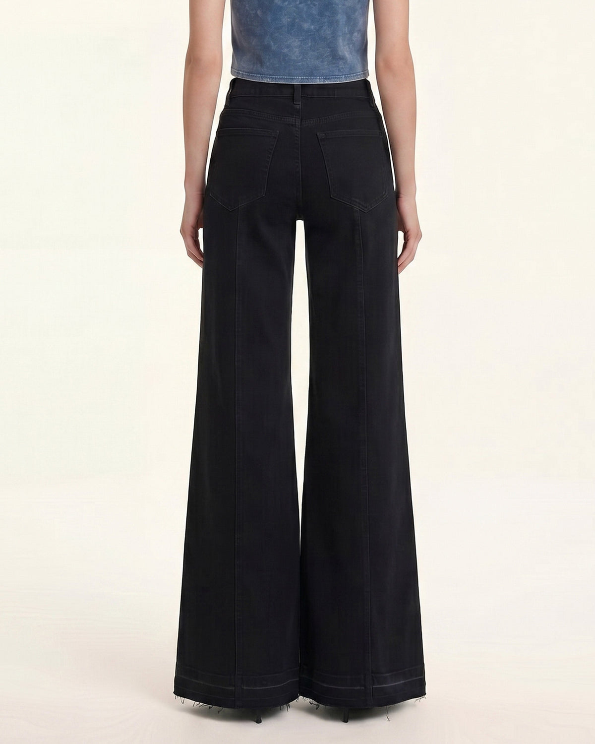 The Troublemaker Multi-Color Rhinestone Split Fray Jeans - Midnight Co | JW PEI
