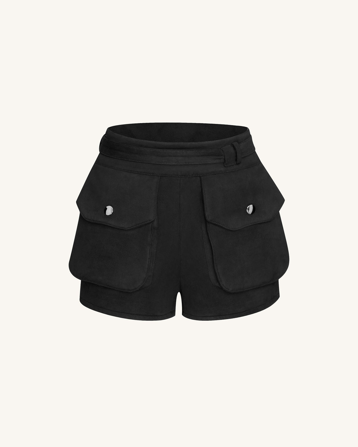 Abigail High-Waisted Utility Shorts - Black | JW PEI