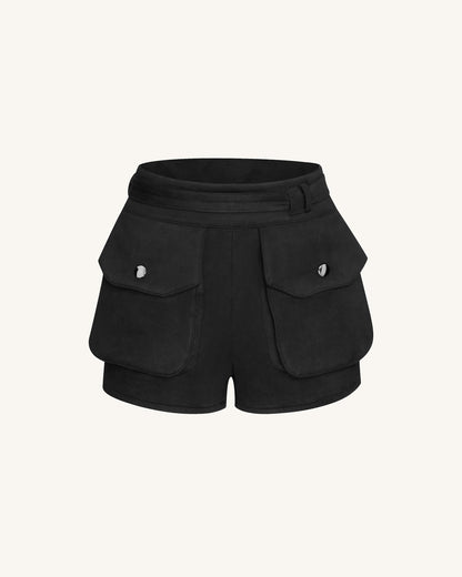 Abigail High-Waisted Utility Shorts - Black | JW PEI