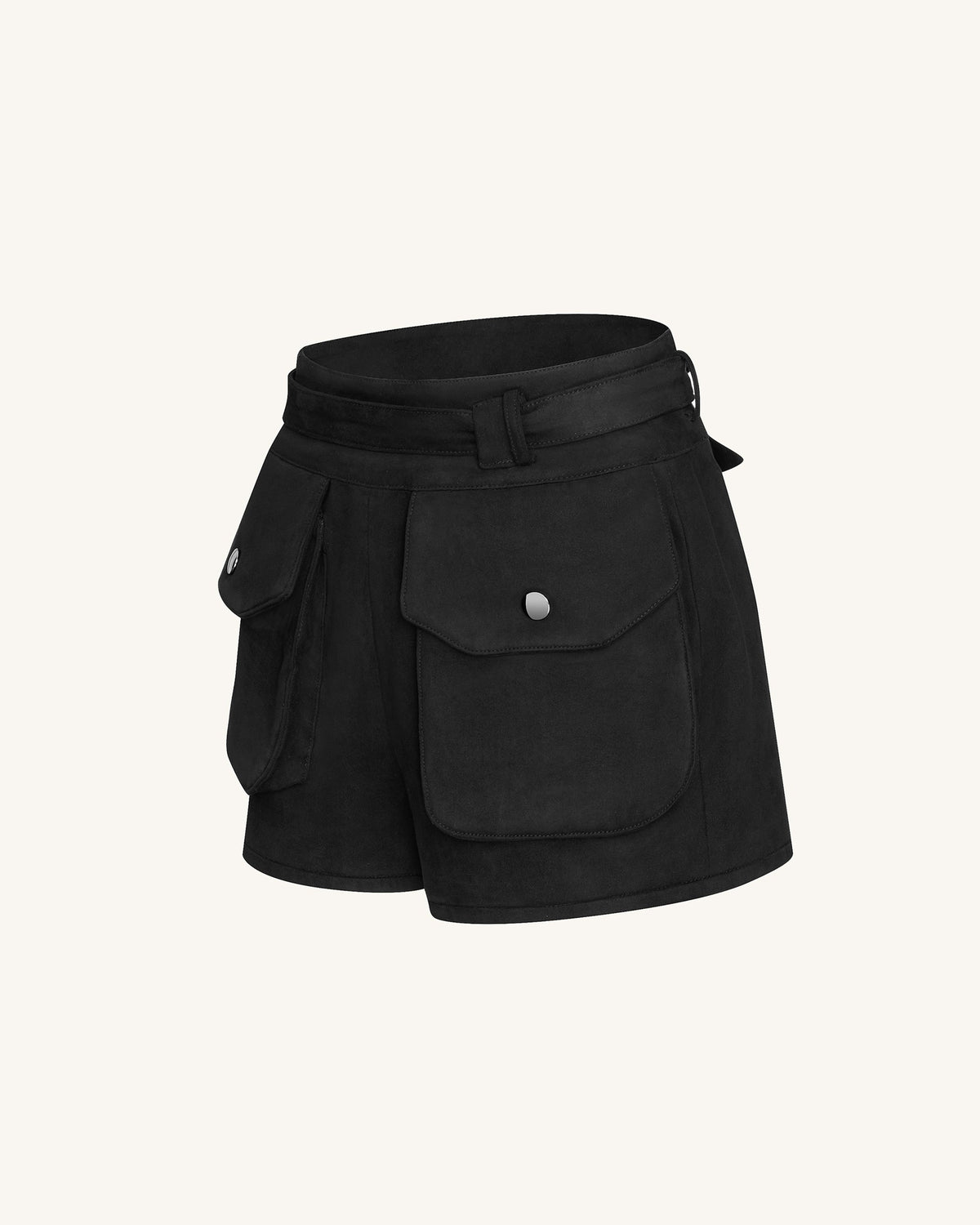 Abigail High-Waisted Utility Shorts - Black | JW PEI