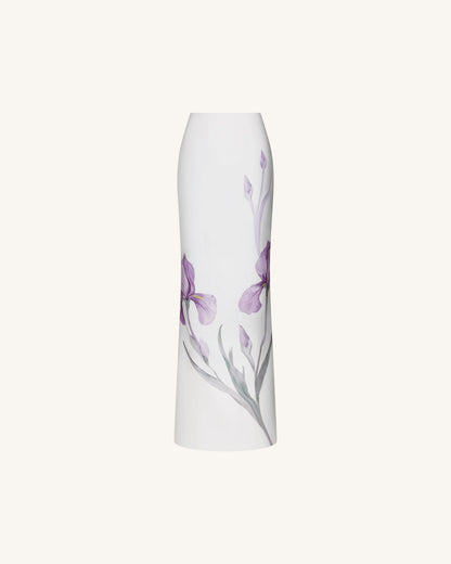 Iris Motif Maxi Skirt - White | JW PEI