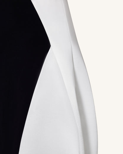 Monochrome Paneled Structured Pannier Maxi Skirt - Black | JW PEI