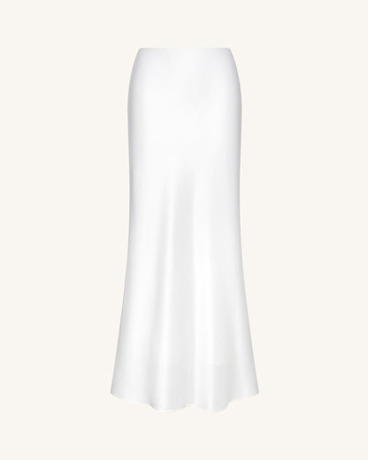 Liquid Satin Mermaid Maxi Skirt - White | JW PEI