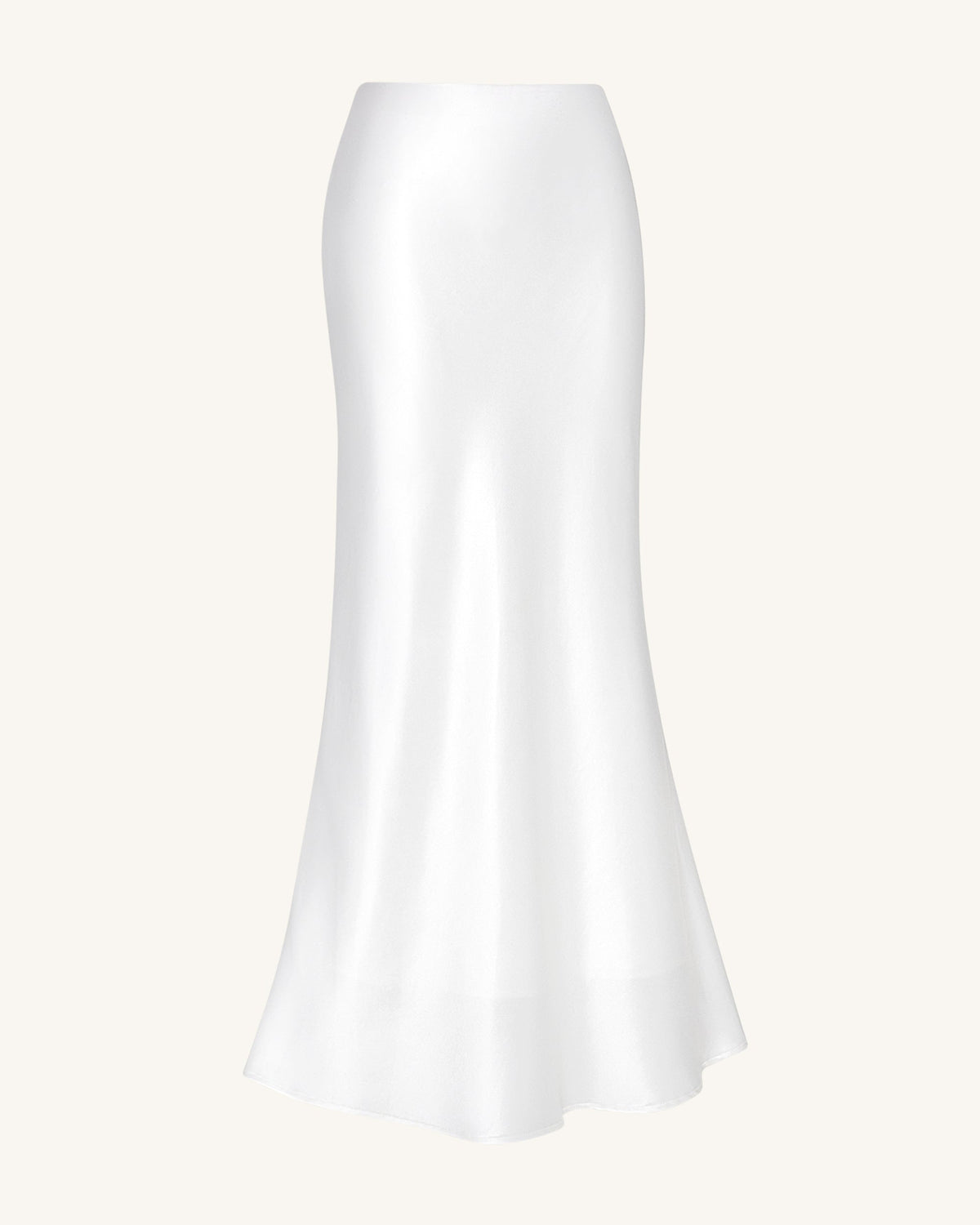 Liquid Satin Mermaid Maxi Skirt - White | JW PEI