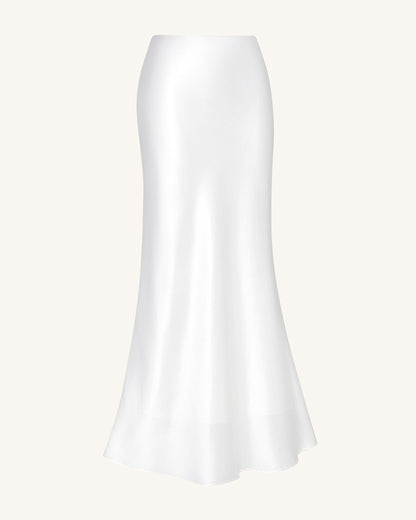 Liquid Satin Mermaid Maxi Skirt - White | JW PEI