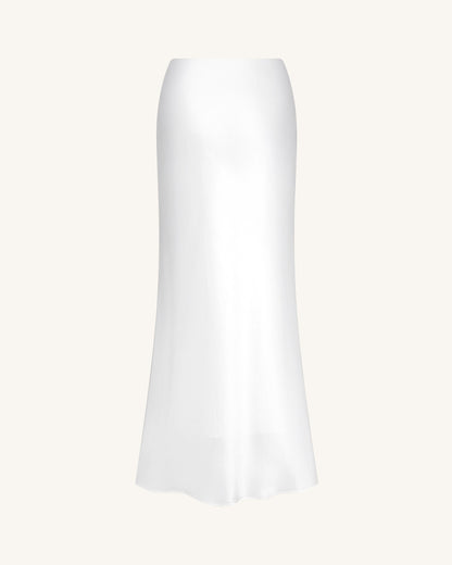 Liquid Satin Mermaid Maxi Skirt - White | JW PEI