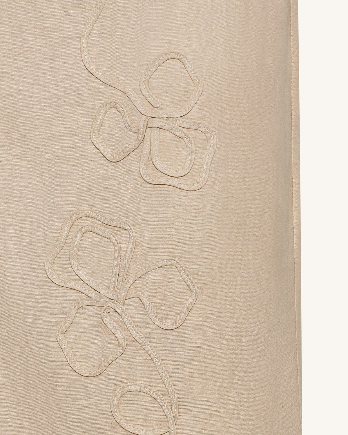 Linen Corded Embroidery Maxi Skirt - Natural | JW PEI