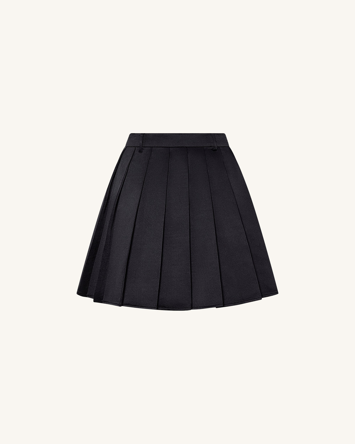 Satin Pleated Mini Skirt - Black | JW PEI