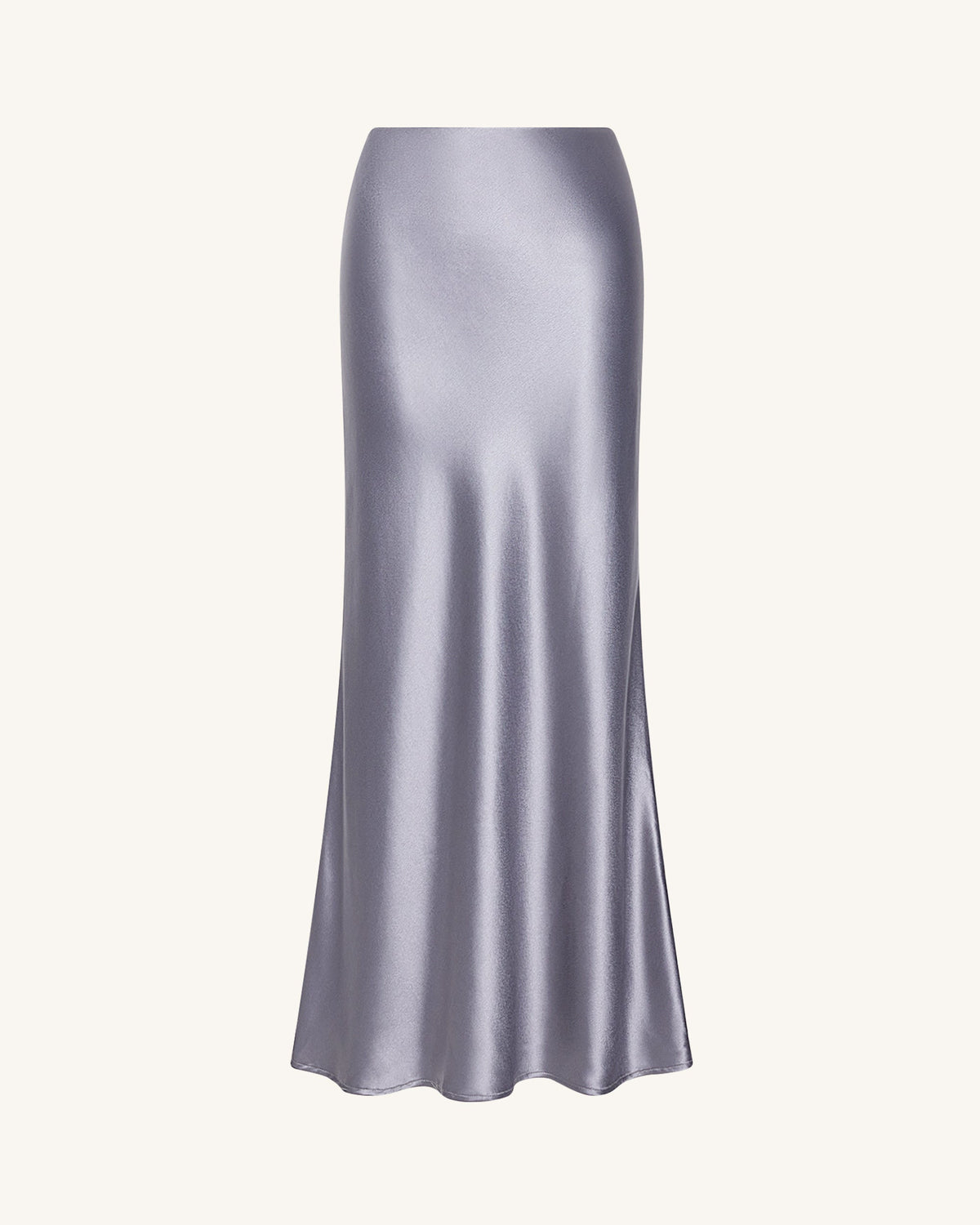 Liquid Satin Mermaid Maxi Skirt - Silver | JW PEI