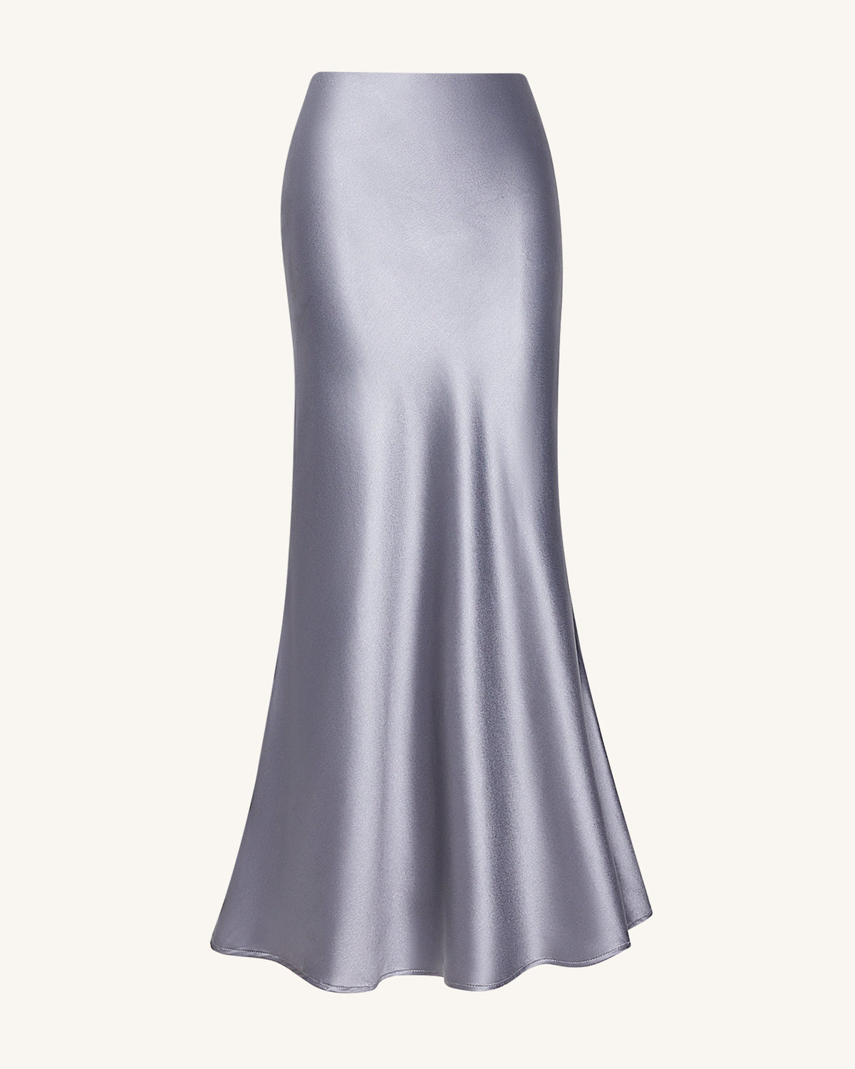 Liquid Satin Mermaid Maxi Skirt - Silver | JW PEI