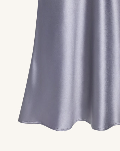 Liquid Satin Mermaid Maxi Skirt - Silver | JW PEI