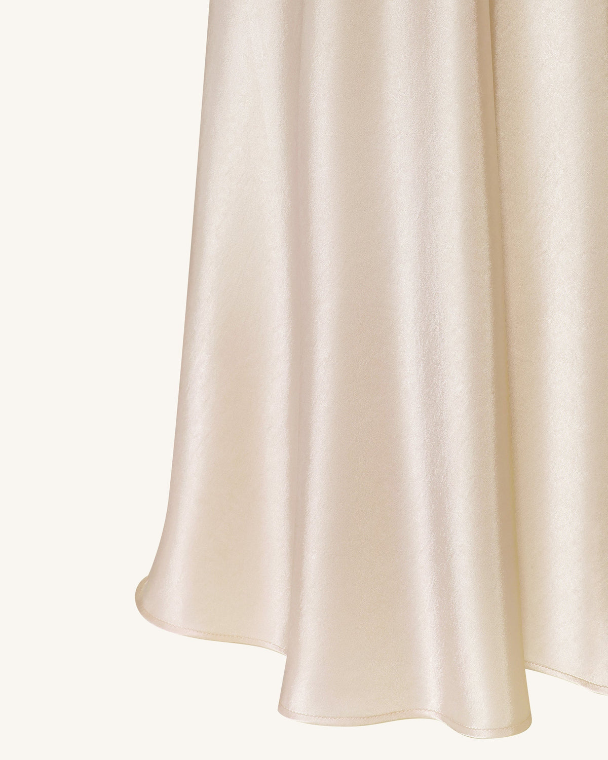 Satin-Feel Draped Maxi Skirt - Cream | JW PEI