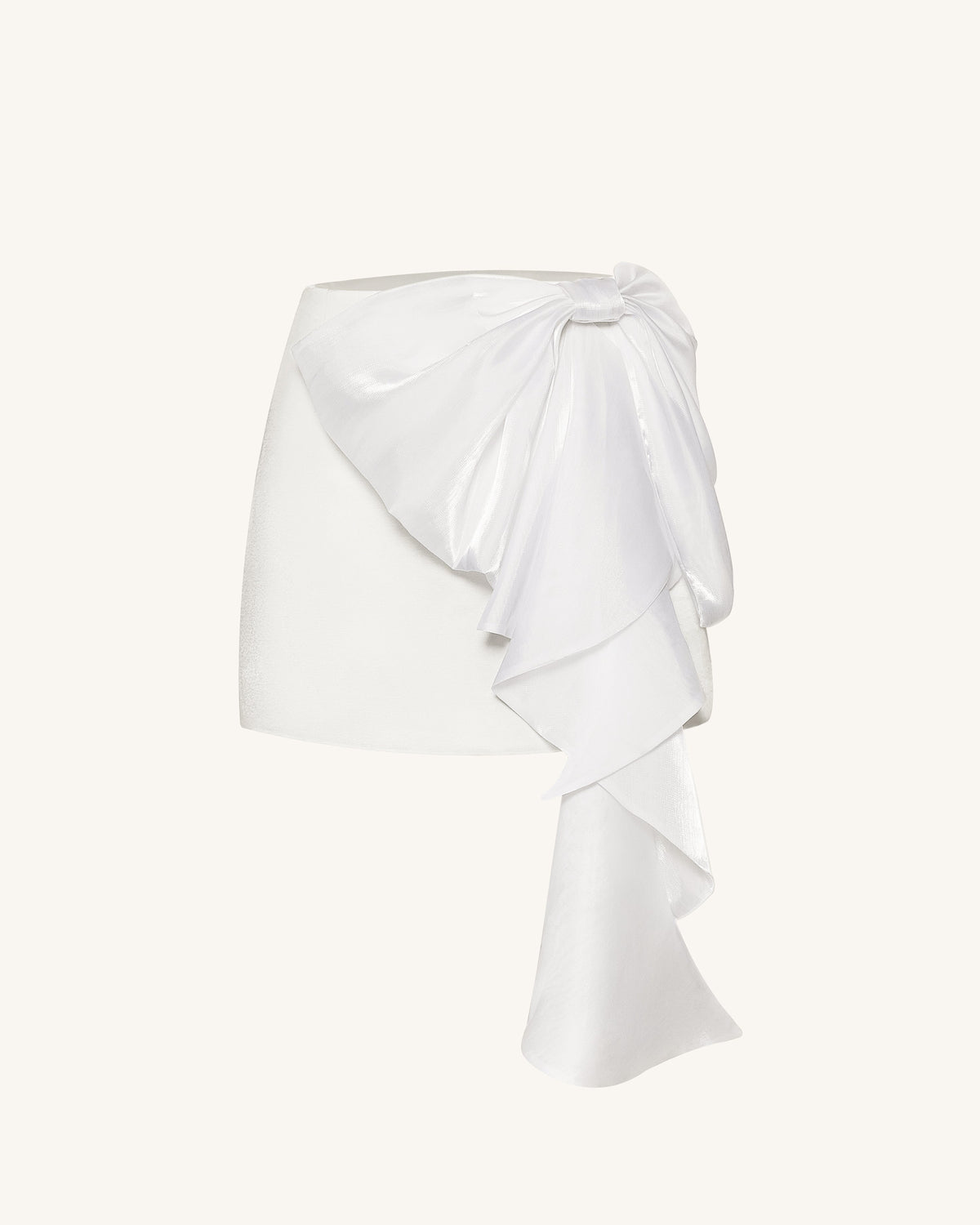 Cascading Bow Mini Skirt - White | JW PEI
