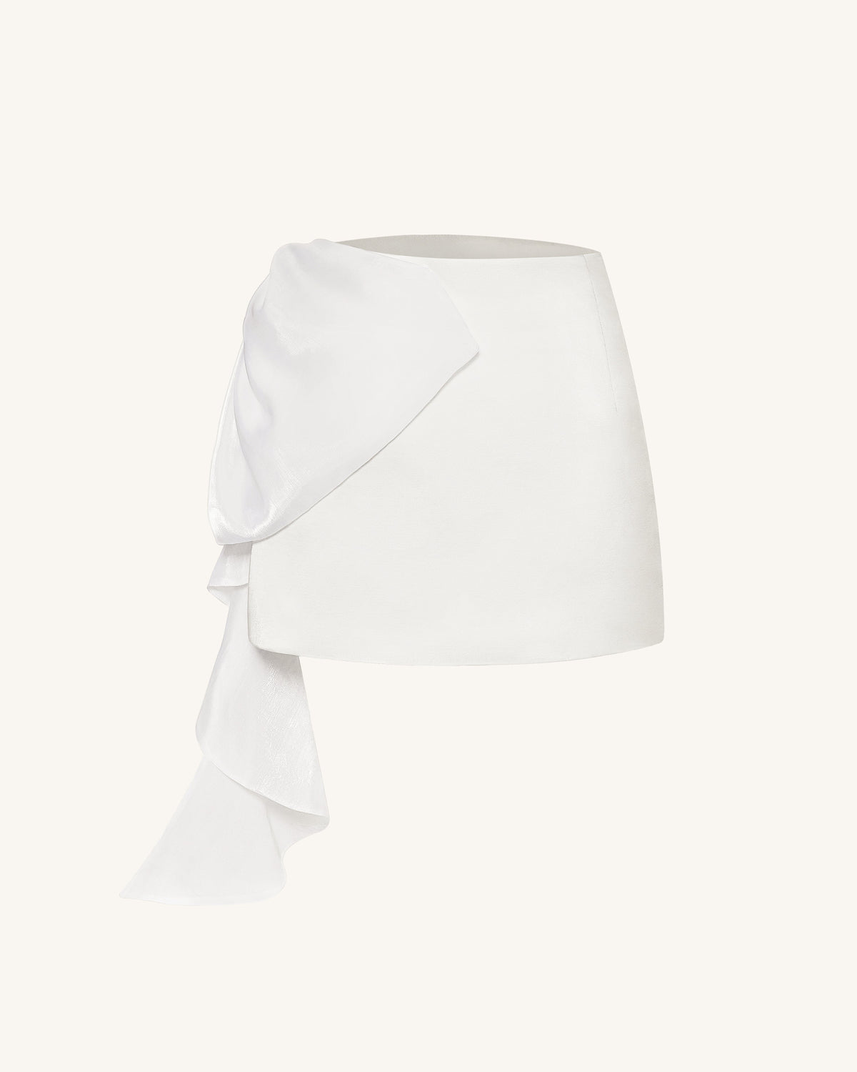 Cascading Bow Mini Skirt - White | JW PEI