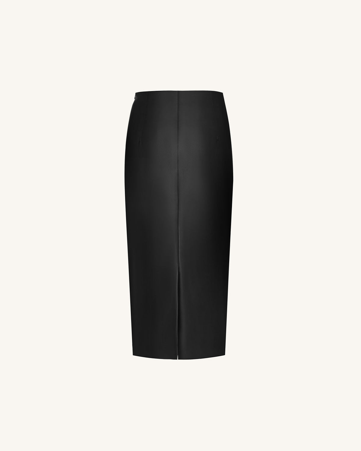 Iris Floral-Print High Waist Pencil Leather Midi Skirt - Black | JW PEI