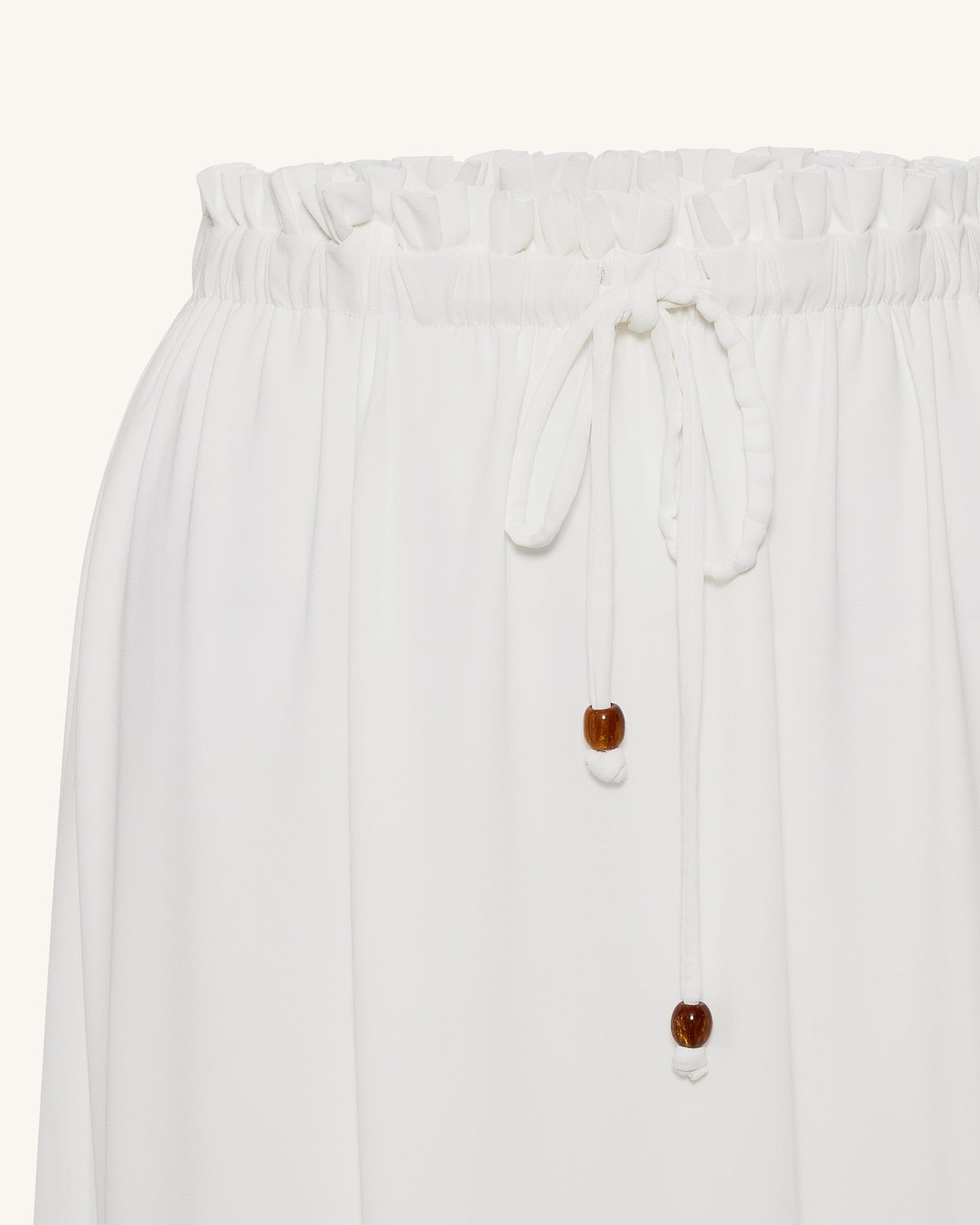 Drawstring Chiffon Maxi Skirt - White | JW PEI