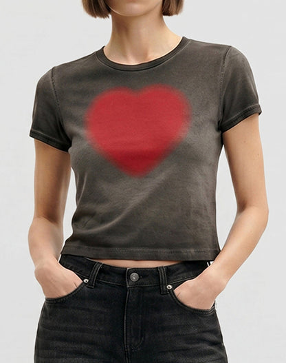 The Shrunken Faded Love T-shirt - Washed Black | JW PEI