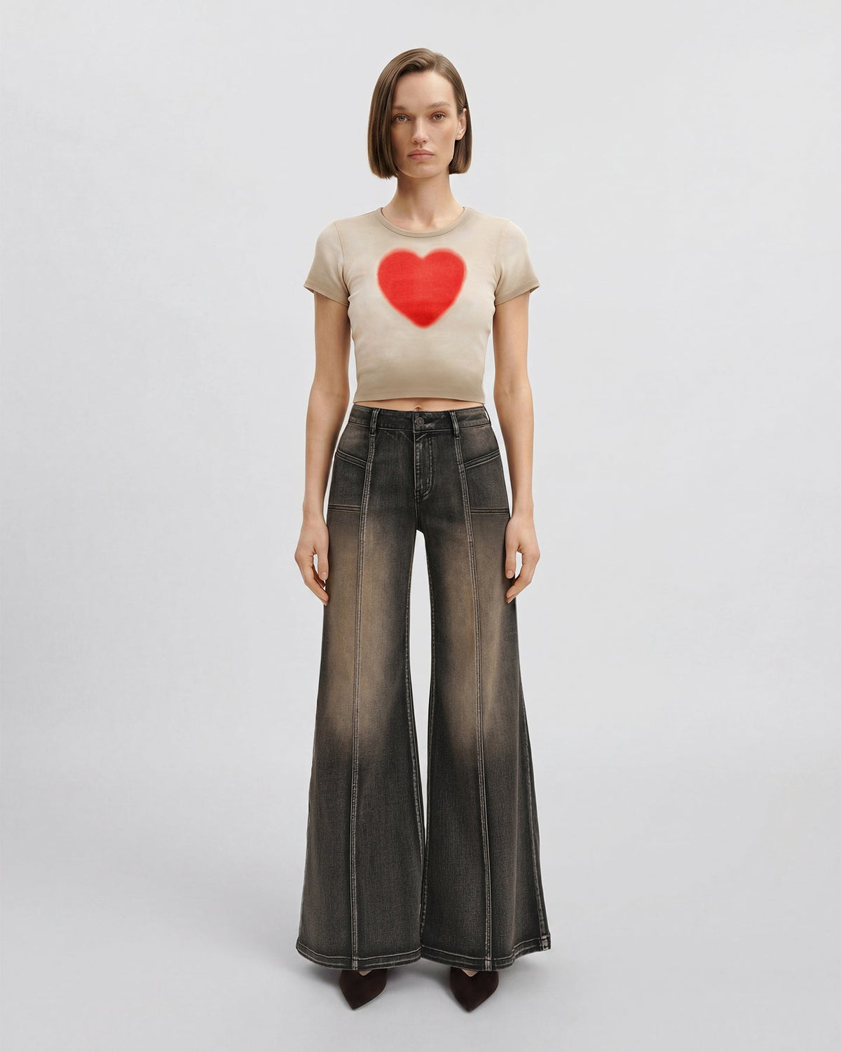 The Shrunken Faded Love T-shirt - Dirty Oat | JW PEI