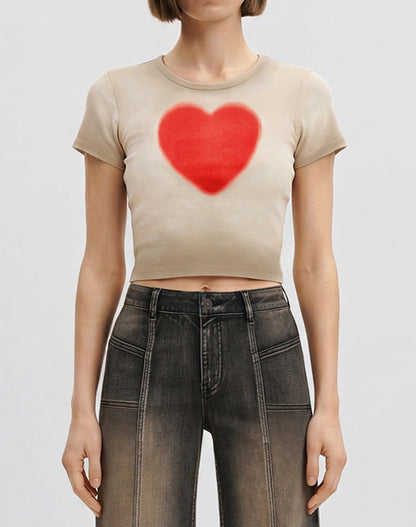 The Shrunken Faded Love T-shirt - Dirty Oat | JW PEI