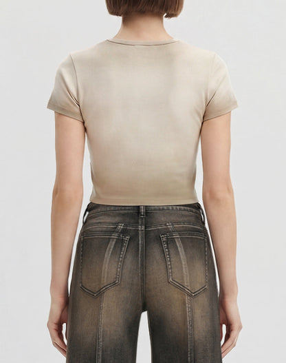 The Shrunken Faded Love T-shirt - Dirty Oat | JW PEI