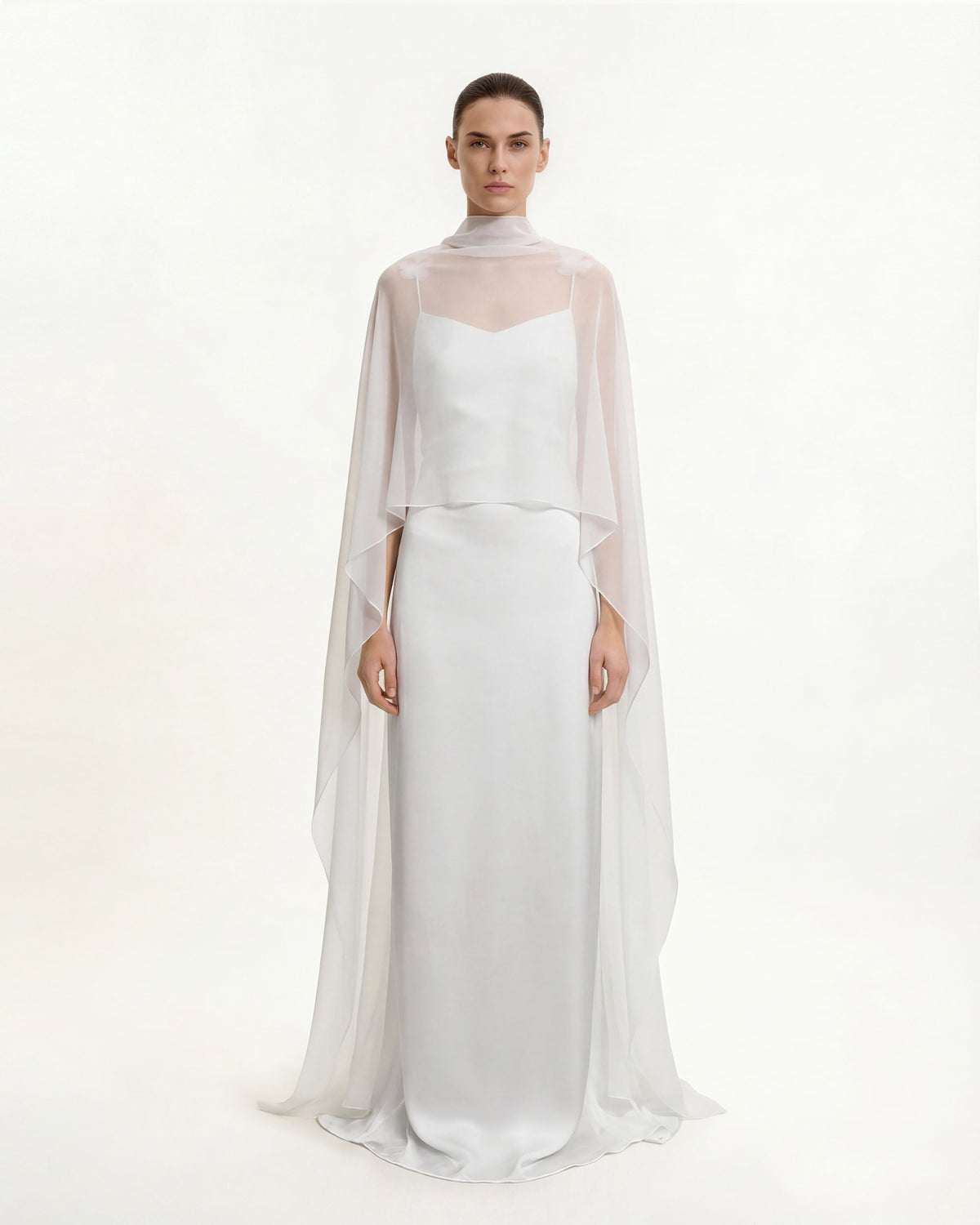 Tulle Cape Shawl - White | JW PEI