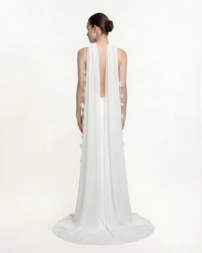 Tulle Cape Shawl - White | JW PEI