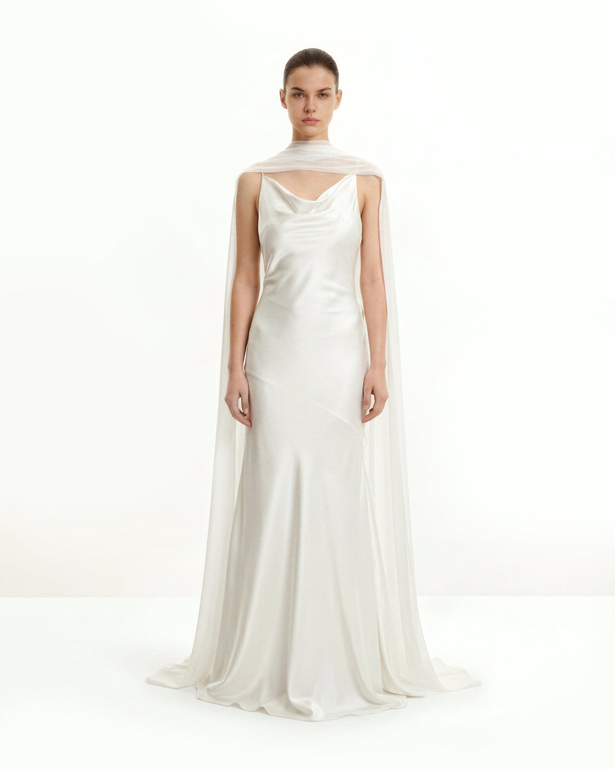Tulle Cape Shawl - White | JW PEI