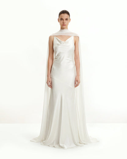 Tulle Cape Shawl - White | JW PEI