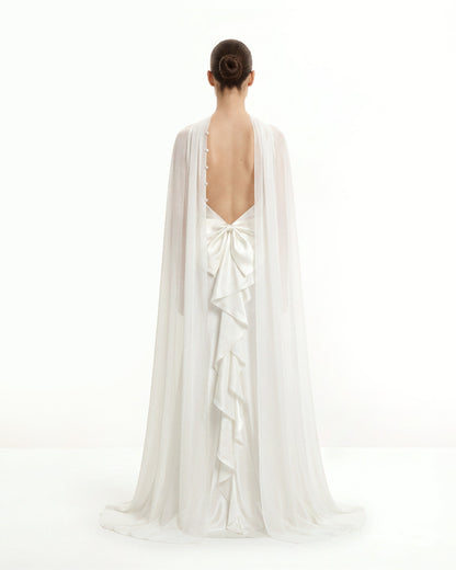 Tulle Cape Shawl - White | JW PEI