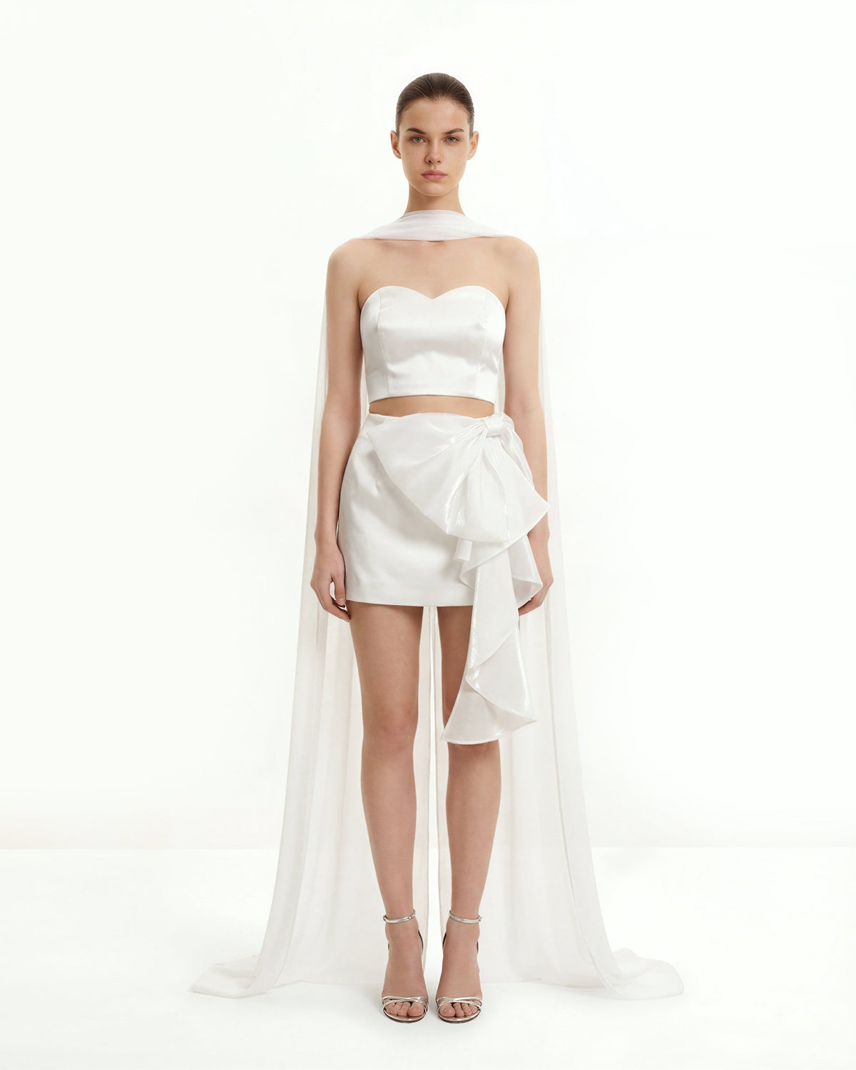 Tulle Cape Shawl - White | JW PEI