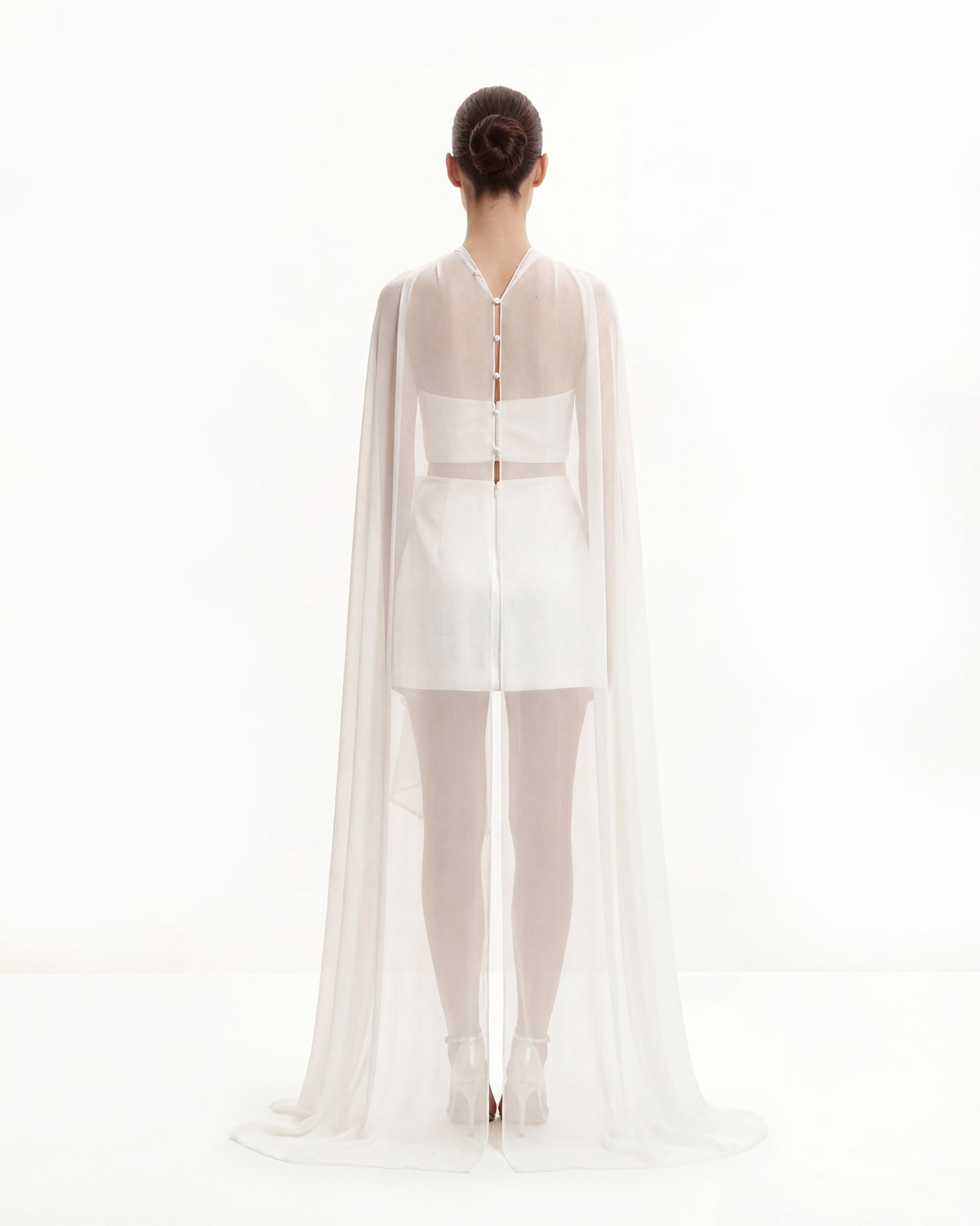 Tulle Cape Shawl - White | JW PEI