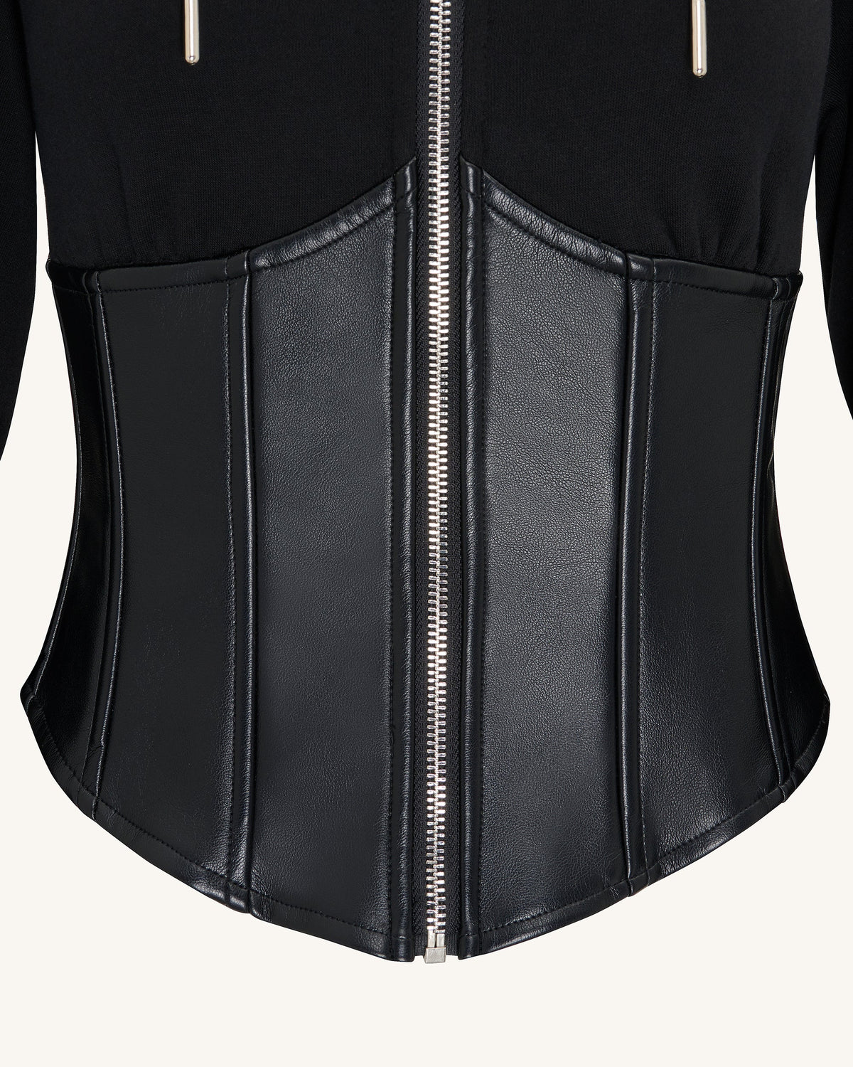 Valentina Structured Corset Hoodie - Black | JW PEI