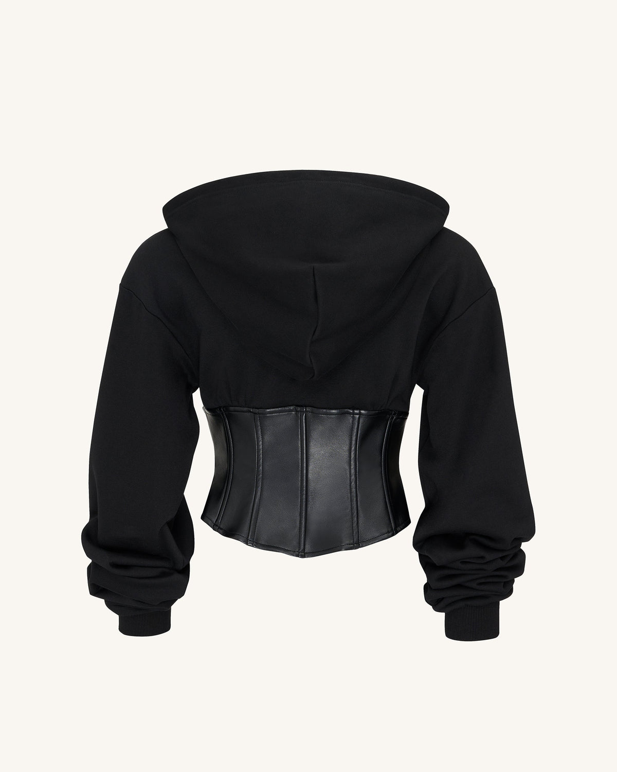 Valentina Structured Corset Hoodie - Black | JW PEI