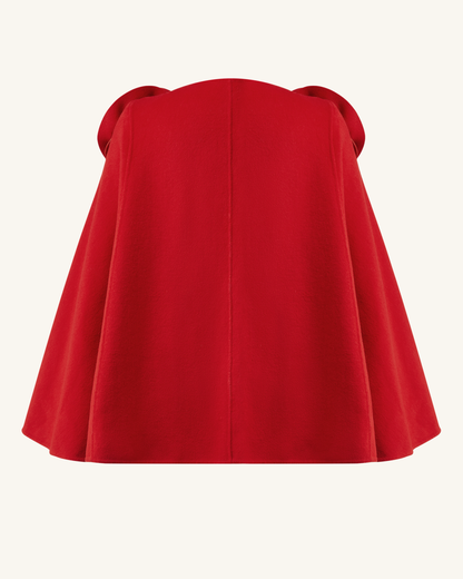 Clara Floral Applique Cape Coat - Red | JW PEI