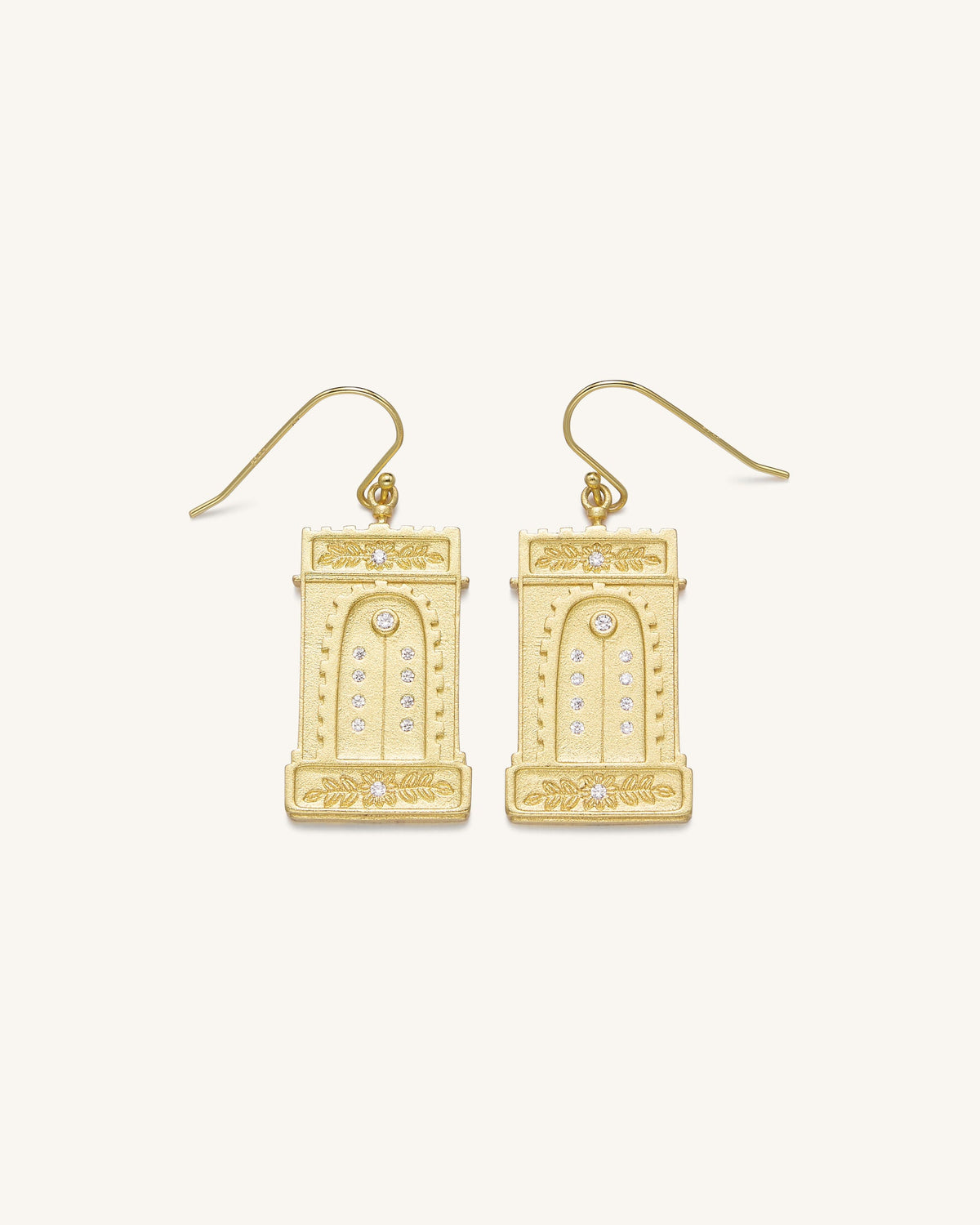 Roman Arch Earrings - 18ct Gold Plated & White Zircon | JW PEI