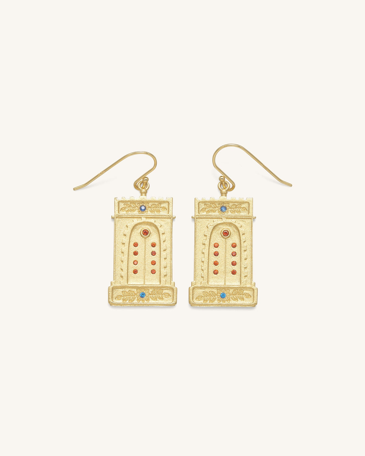 Roman Arch Earrings - 18ct Gold Plated & Multicolor Zircon | JW PEI
