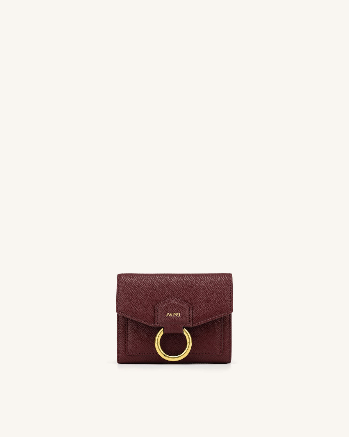 Stella Wallet - Burgundy Grained Vegan Leather | JW PEI