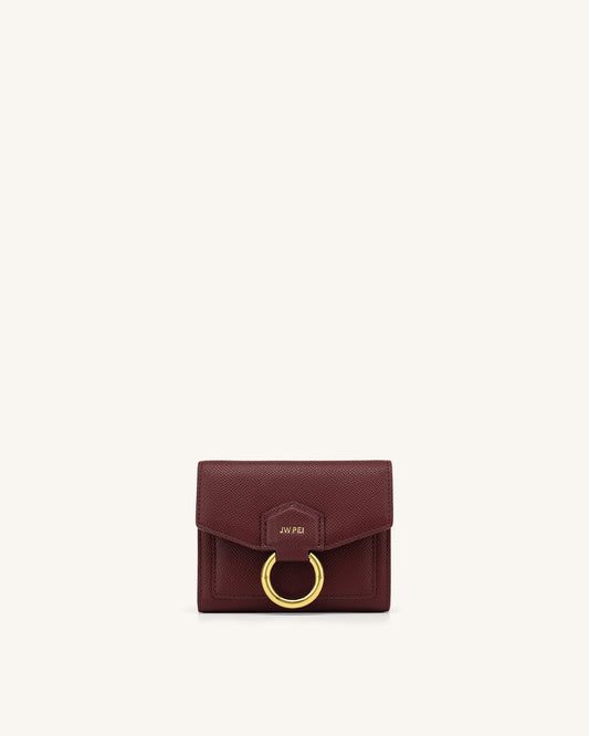 Stella Wallet - Burgundy Grained Vegan Leather | JW PEI
