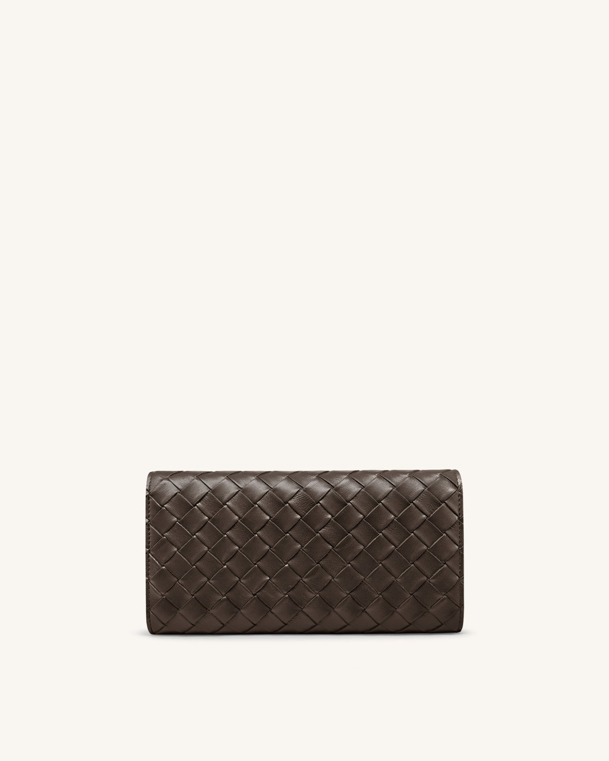 Woven Texture Flap Wallet - Chocolate | JW PEI